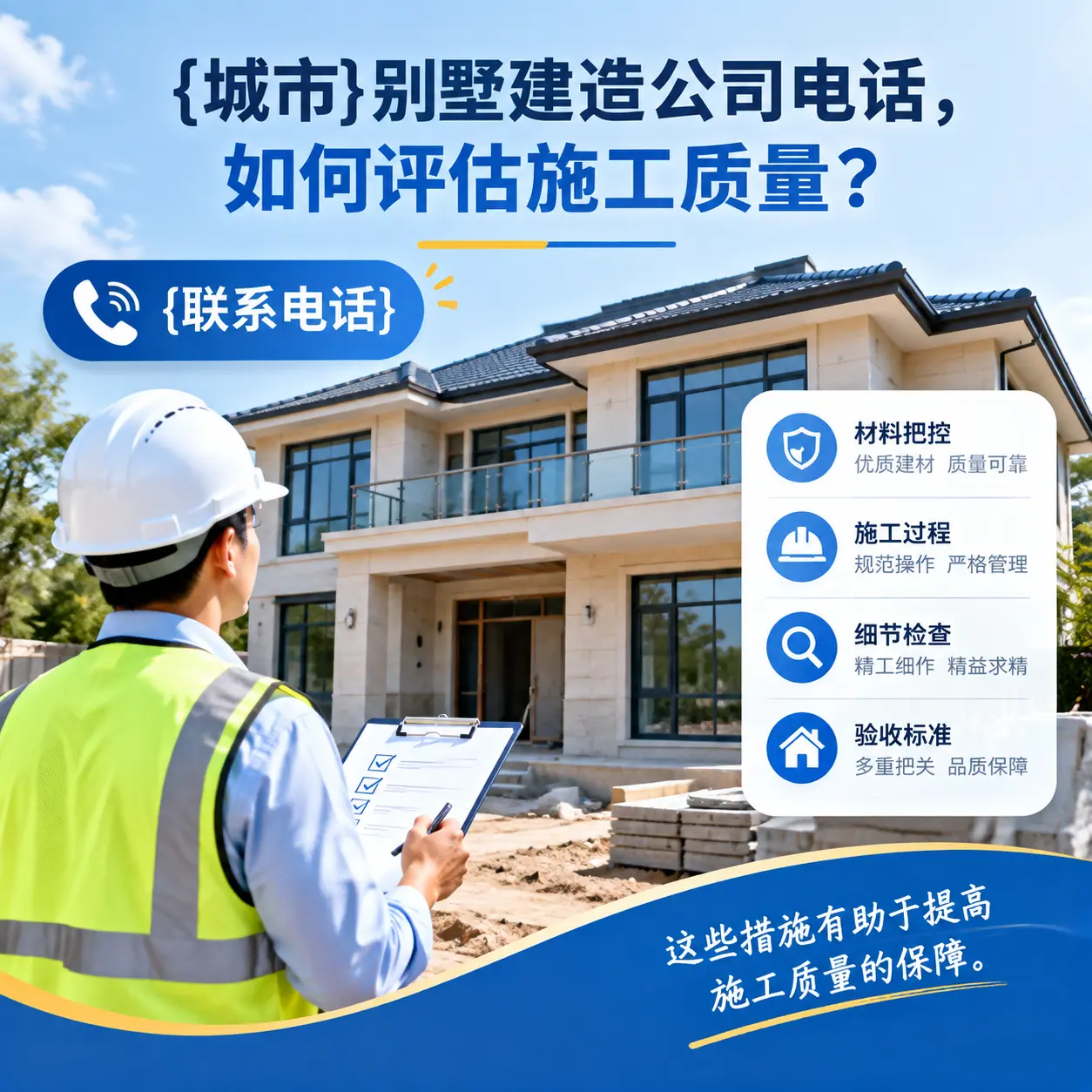 镇远别墅建造公司电话,如何评估施工质量?